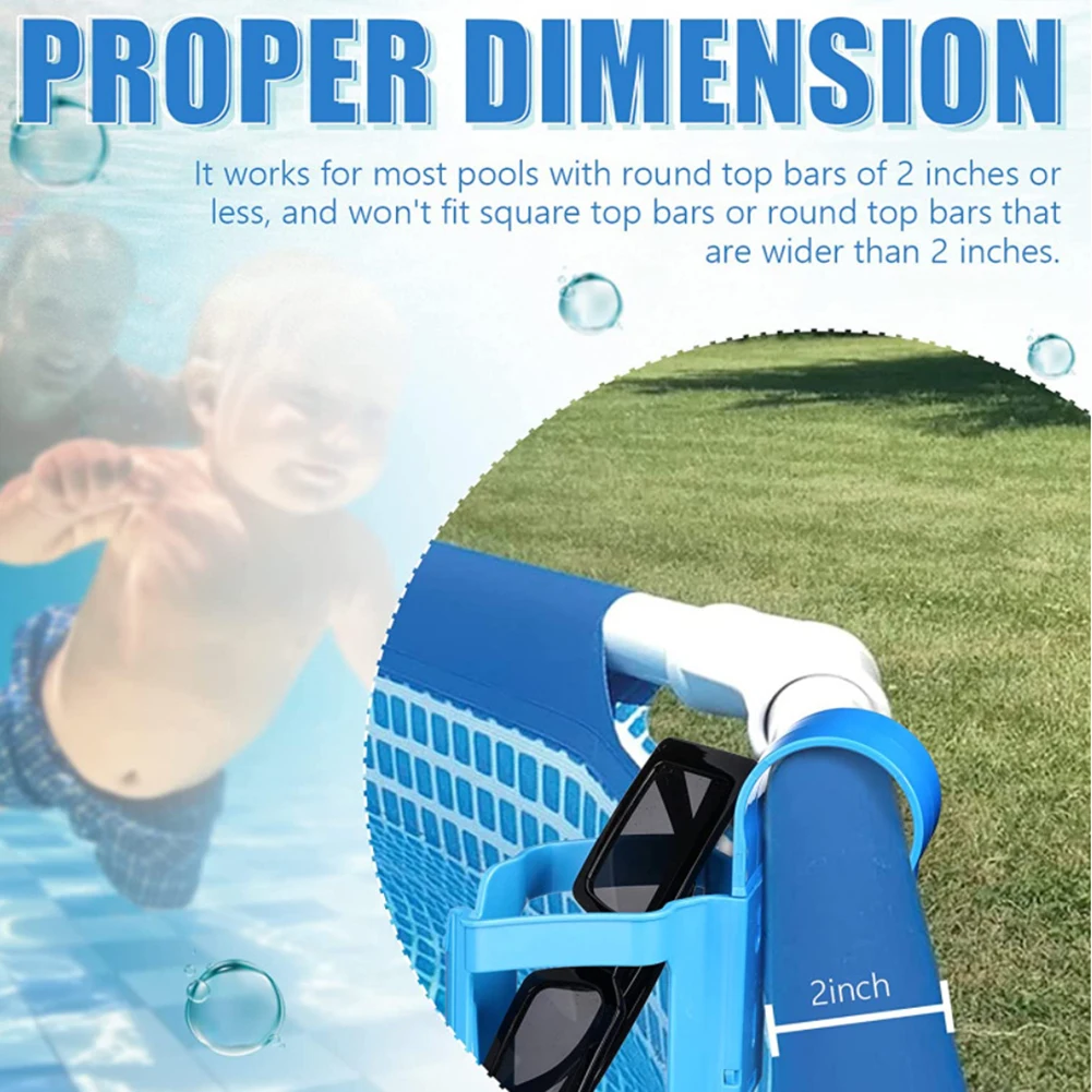 Getränkehalter am Pool für oberirdische Schwimmbäder, Getränkehalter ohne Verschütten, Getränkehalter, passend für 2-Zoll- oder weniger Bars am Pool
