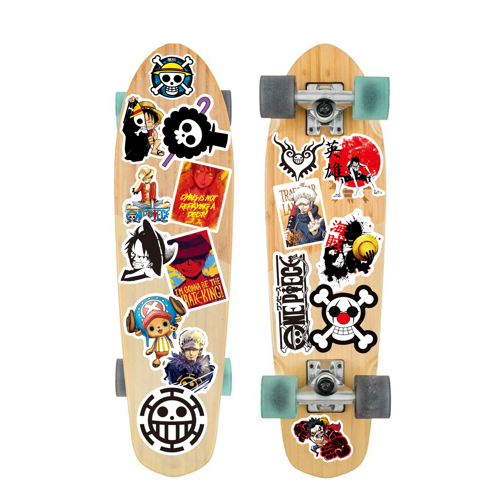 50 pçs pacote de adesivos de uma peça à prova dwaterproof água anime adesivos bonito caso de telefone kawaii embalagem portátil pele diy papelaria adesivos