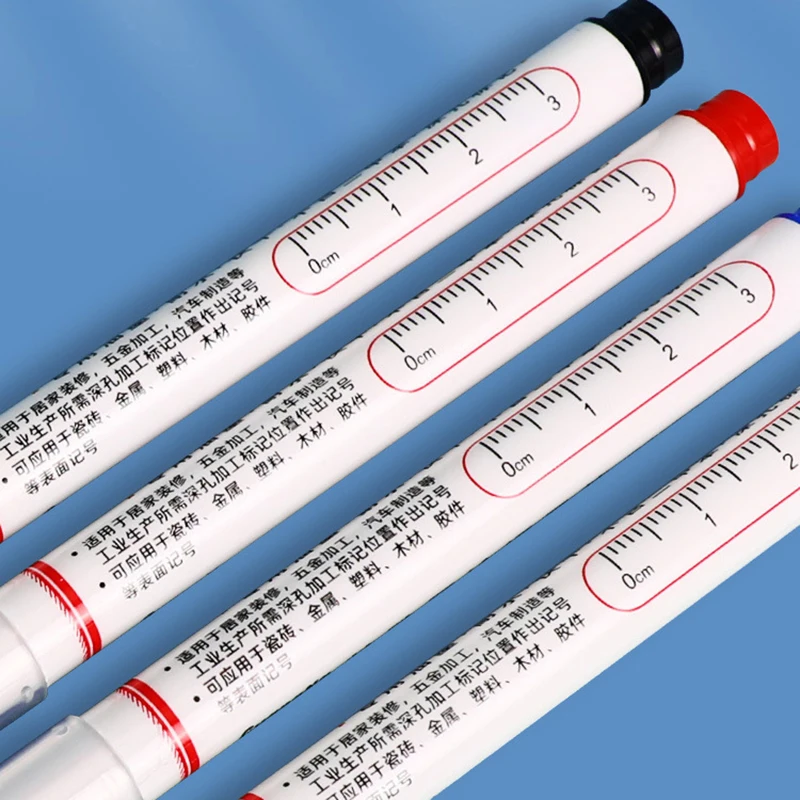 Rotulador multiusos resistente al agua, Punta larga de 20mm, 3 piezas, para carpintería, agujero profundo