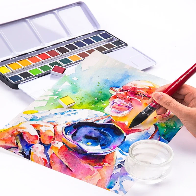 1 Chiếc Sóc Tóc Đỏ Đen Đầu Tròn Chỉ Chổi Lau Nhà Bút Màu Nước Gouache Bàn Chải Nghệ Thuật Móc Dây Chuyền Bút Nhiều các Mô Hình