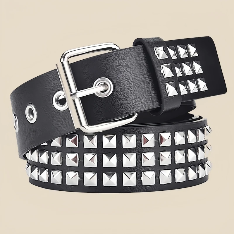 Cinturón con remaches de tendencia, cinturón de Metal pesado para hombres y mujeres, cinturón estilo Punk para club nocturno Rock, cinturón vaquero Y2K, decoración de moda, cinturones para mujer
