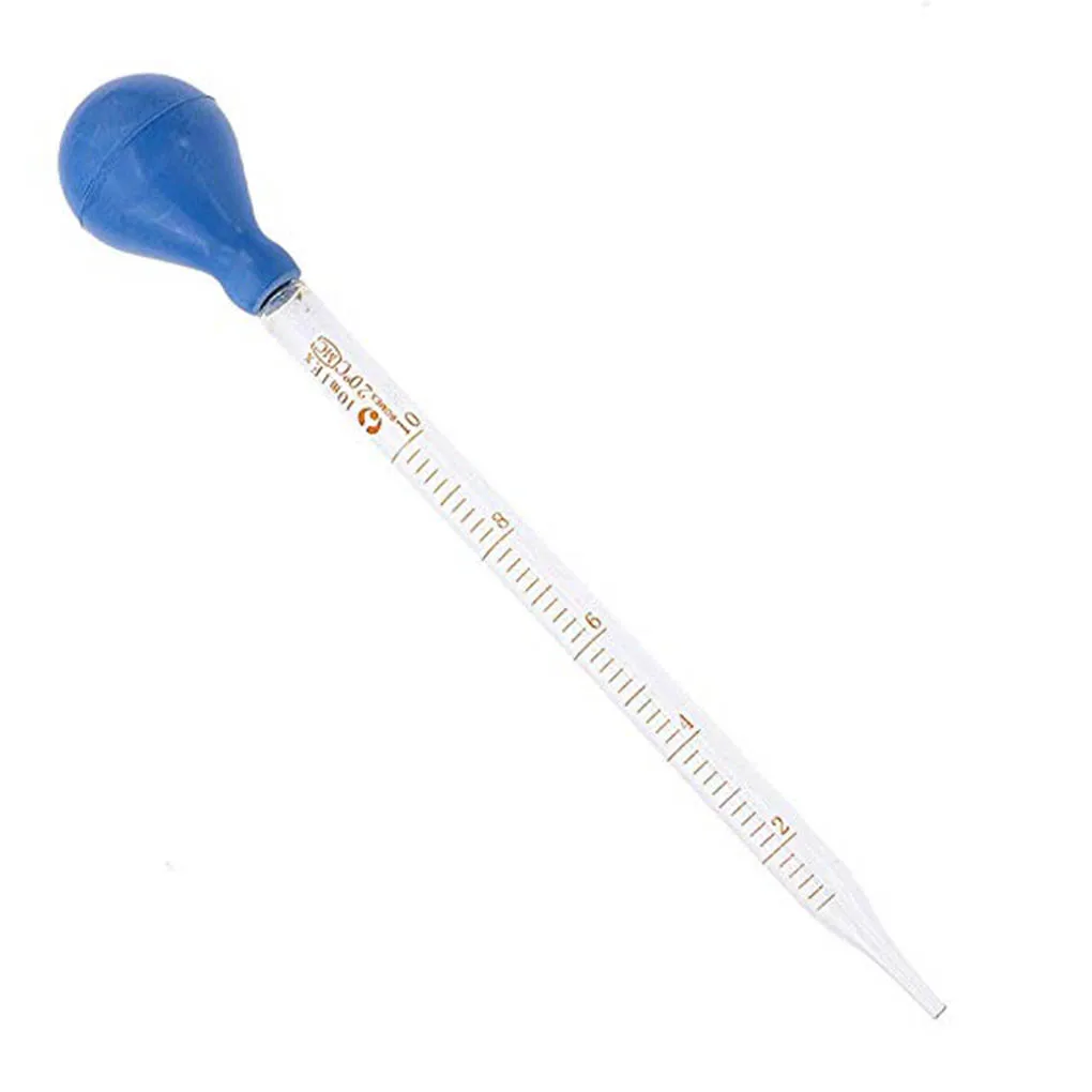 10Ml Kính Quy Mô Đường Ống Nhỏ Giọt Pipet Phòng Ly Đá Thả Pipet Xanh Dương Đầu Cao Su Pipettors