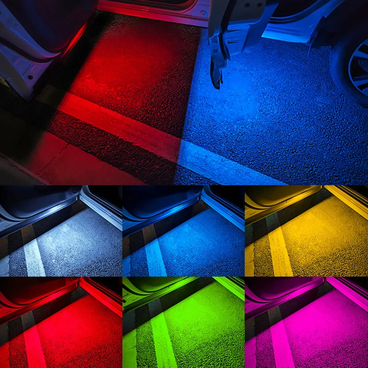 Car Door Lights LED Colorful Flashing Decorative Welcome Light Magnetic Paste Auto Open Door Emergency Warning Signal Lamp