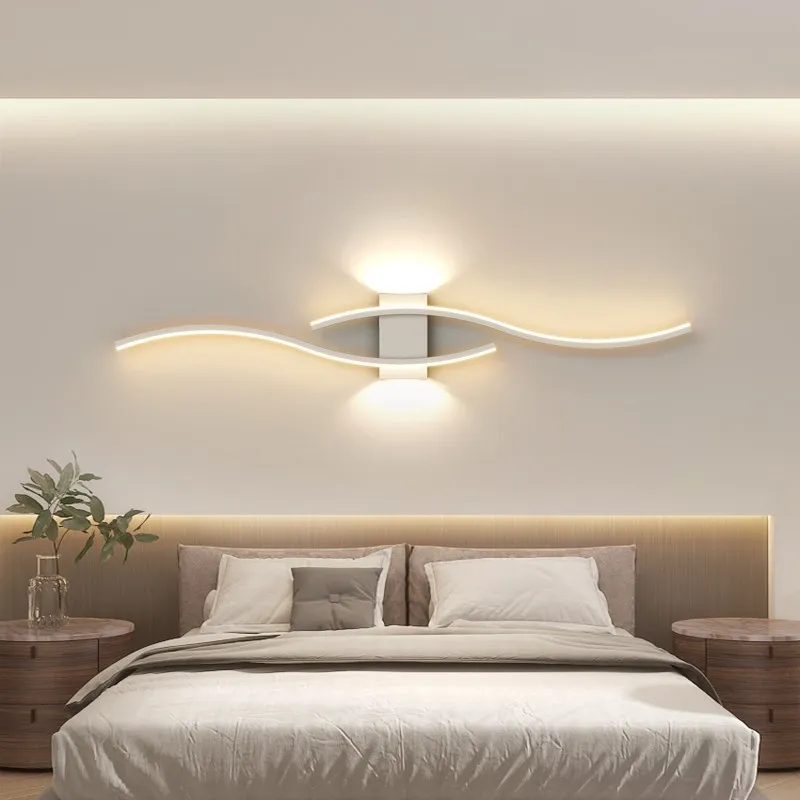 Moder LED ウォールランプロングストリップウォールランプテレビの背景装飾照明寝室リビングルームホーム屋内照明器具
