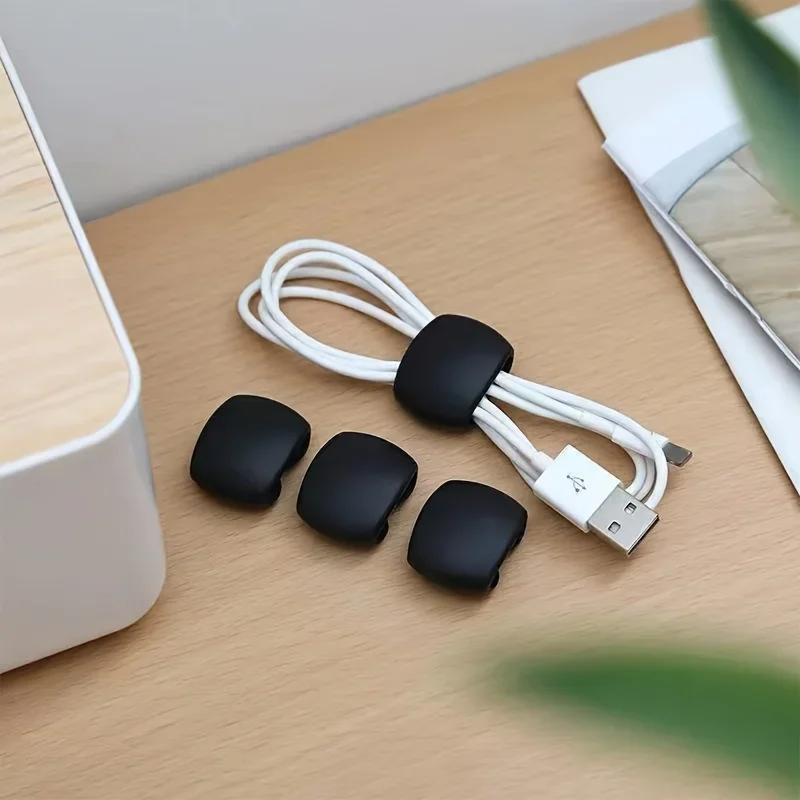 10pcs Multi-Function Cable Organizer Clips for Charging & Earphone Cords - Durable Plastic