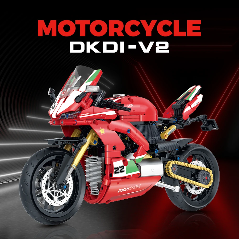 การวิเคราะห์รถจักรยานยนต์บล็อกอาคาร Harleys มอเตอร์ไซด์ Ducatiied หัวรถจักร Road Racer อิฐประกอบรุ่นรถของเล่นเด็กของขวัญ