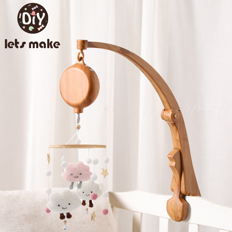 Lassen sie Machen Baby Nachahmung Holz Bett Glocke Halterung Mobile Hängen Rasseln Spielzeug Aufhänger Kind Krippe Mobile Bett Glocke Spielzeug kunststoff Halterung
