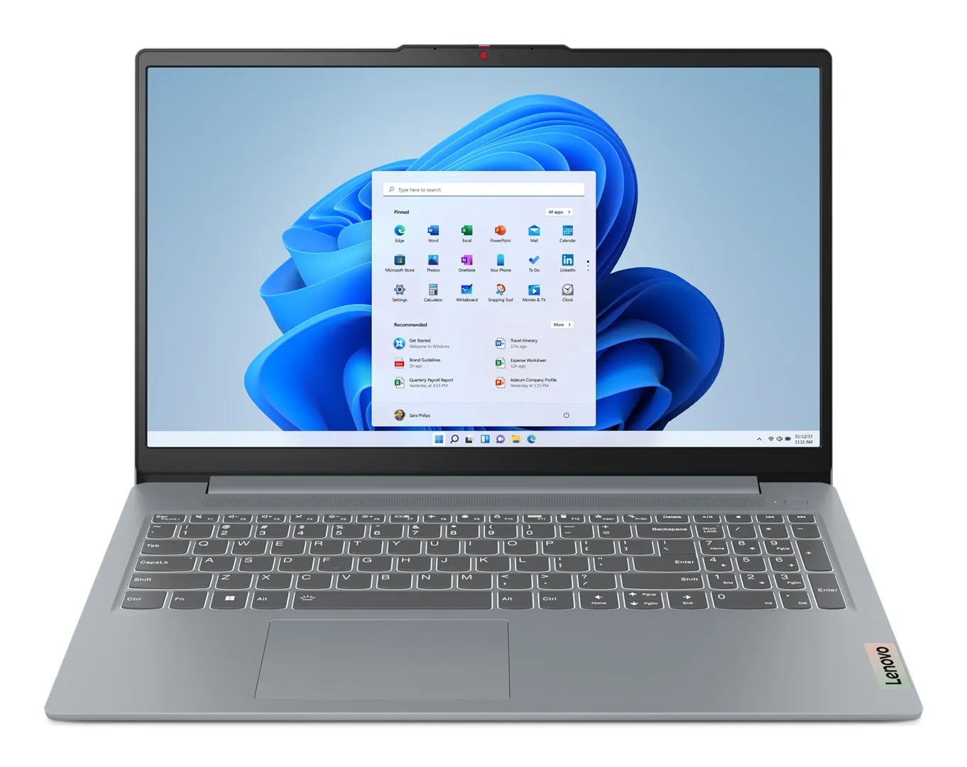 Laptop Lenovo IdeaPad Slim 3  Ryzen 5 5625U 15.6" FHD TN 250nits AG 8GB DDR4 SSD256 UHD Graphics NoOS Arctic Grey