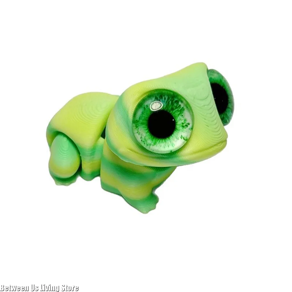 Katak Kawaii Bergerak Multi-sendi Cetak 3d dengan Mata Besar untuk Ruang Tamu Dekorasi Rumah Aksesori Hadiah Anak-anak