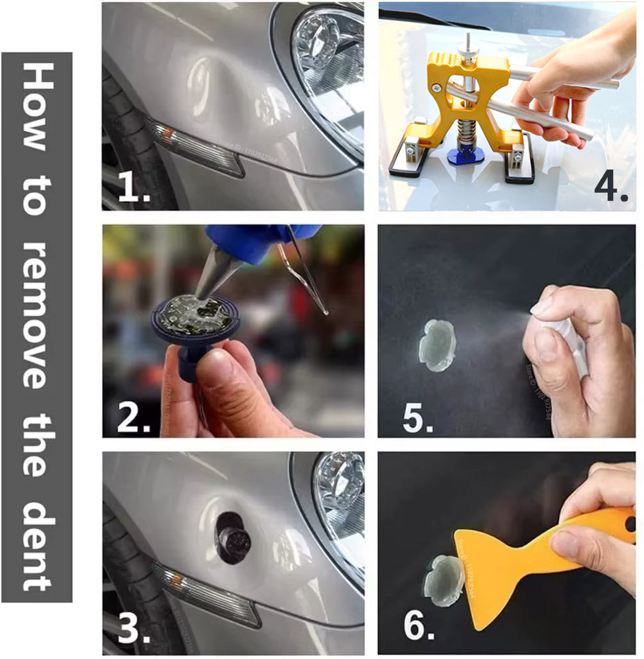 ZFOUEK 新車デントリペアツールペイントレスデントリペアキット自動ペイントレスボディデント除去リムーバーキット車用デントプーラー