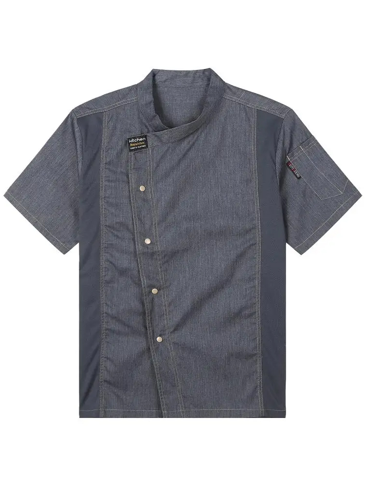 Unisex Hotel Kitchen Chef Short-sleeved Restaurant Uniform Bakery Breathable Mesh Canteen  Chef's Uniform Kitchen Shirt