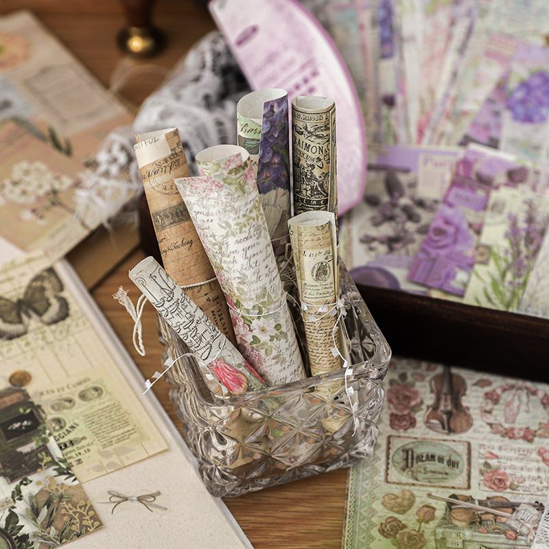 100Pcs/Pack Past Stories Vintage Series Scrapbooking Material Paper Journal Collage DIY Stationery Supplies