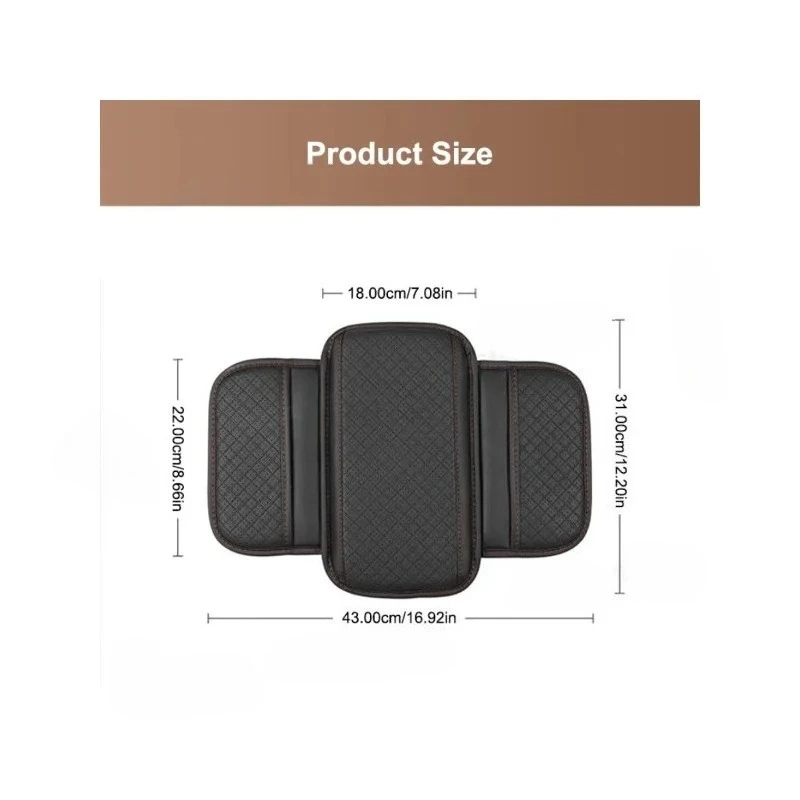 Caixa de apoio de braço de carro de couro almofada de espuma de memória console central capa protetora de descanso de braço com bolso de armazenamento almofada de descanso de cotovelo