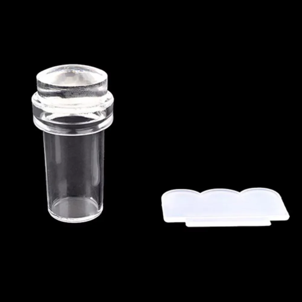 Kit d'estampage pour Nail Art en Silicone Transparent, Design français pour plaque de manucure, sceau de vernis, outil de grattoir à deux côtés, 1 pièces