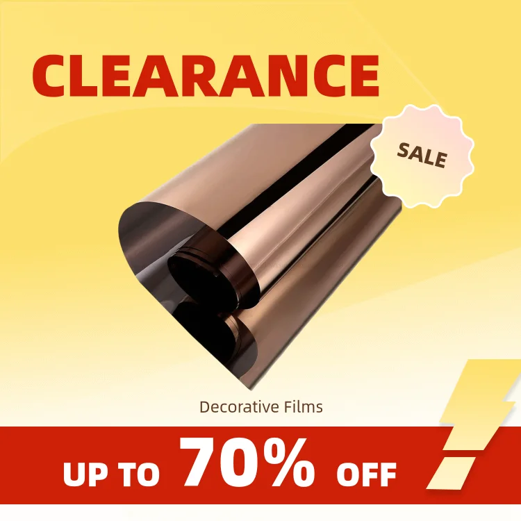Clearance_Window Privacy Film One Way Privacy Static Cling Sun Blocking Anti UV Janela reflexiva para casa e escritório Brown-Si