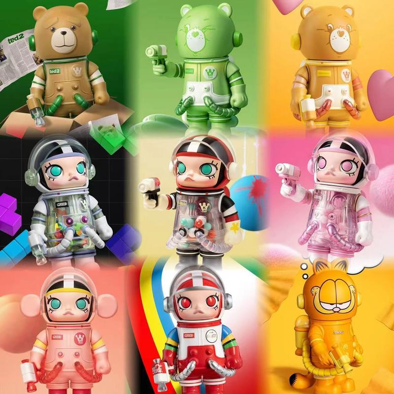 メガスペースとモリーミステリーブラインドボックスおもちゃ、カワイイアニメアクションフィギュアコレクション、フィギュアモデル、誕生日プレゼント、ポップマート、シリーズ100% 3