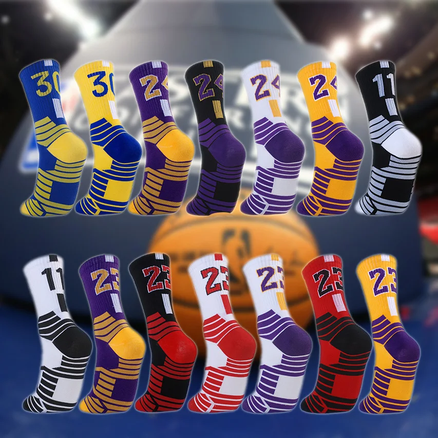 Calcetines de baloncesto deportivos profesionales Super Star, superventas, calcetines con parte inferior de toalla, calcetines deportivos gruesos Elite para correr y ciclismo