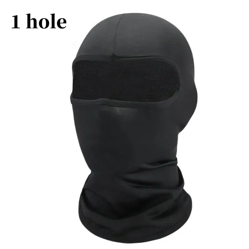 Gorro negro de cara completa sin agujeros para mujer y hombre, gorro táctico del ejército Cs, pasamontañas, protección solar Uv, máscara de esquí multiagujero para bicicleta y motocicleta