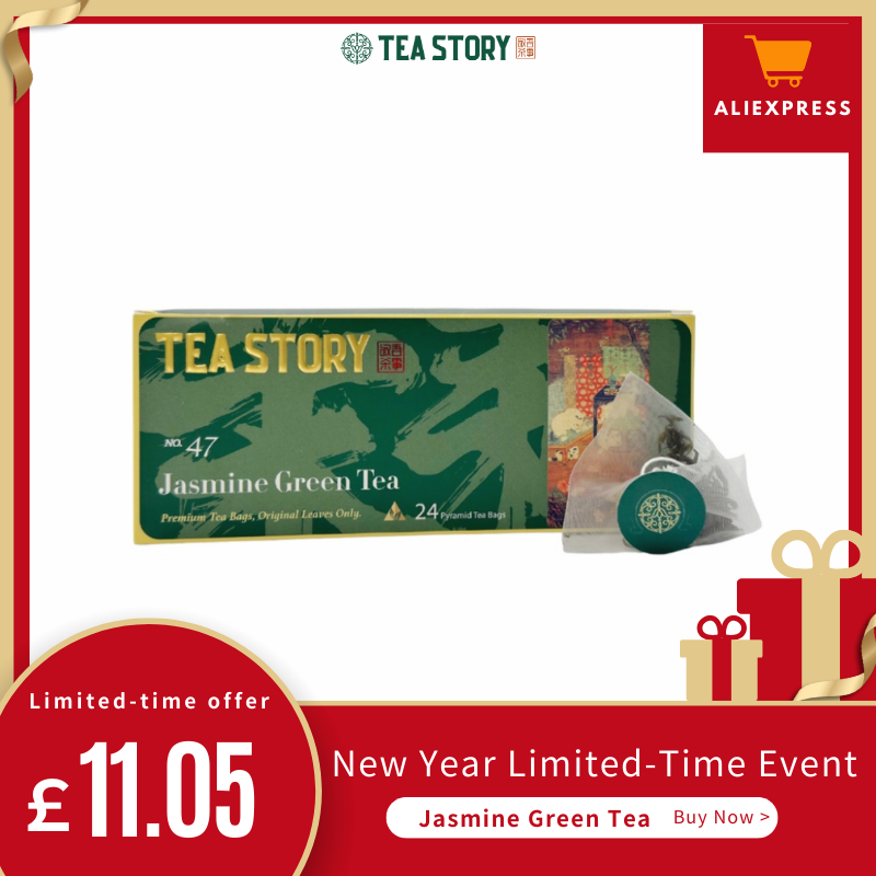 Tea Story Jasmine Green Tea Bags [Relaxation Pro] Nighttime Calming Scented Tea, Stress Relief 24 Tea Bags ×2g