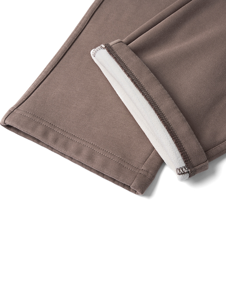 SIMWOOD 2025 ฤดูใบไม้ผลิฤดูหนาวใหม่หลวมตรงขนแกะ Liner Jogger ผู้ชาย 400gsm ป้องกันไฟฟ้าสถิตย์ Sweatpants สบาย