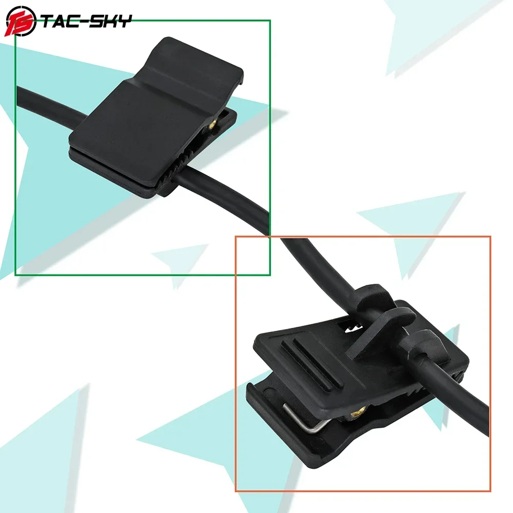 Kit de cabo Y para fone de ouvido tático TAC-SKY Compatível com microfone de fone de ouvido PELTO PTT e Comta para fones de ouvido Comta
