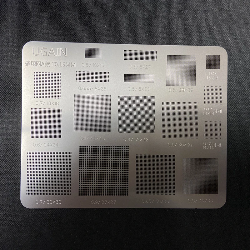 1/3Pcs High quality Universal BGA Reballing Stencil square hole Direct heating BGA Template for Mobile phone laptop CPU IC Chip