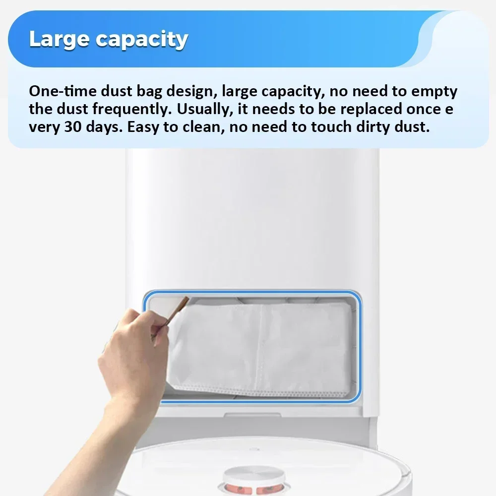 Dust Bag Mop Pads for Xiaomi X20 Plus /X20 Max /X10+, Mijia M30S/M40 For Dreame L10 Ultra /L20 Ultra /L30 Ultra Dust Bag Parts