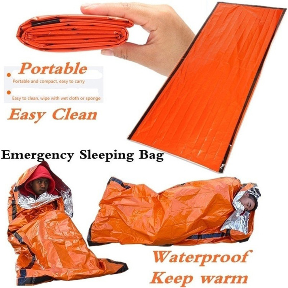 Outdoor life emergency sleeping bag insulation warmth waterproof polyester film emergency camping camping life-saving equipment