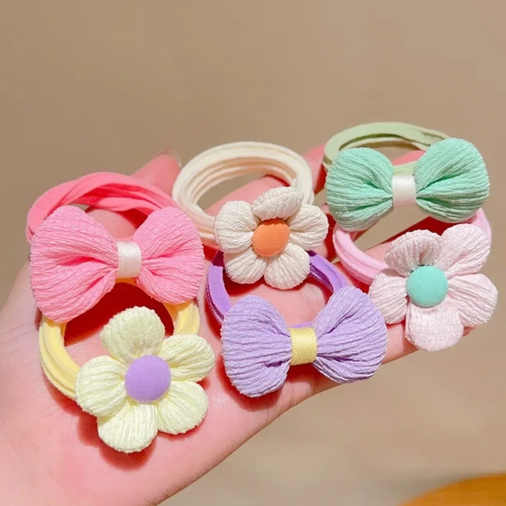 Anillo elástico para el pelo de princesa para niños, banda para el pelo, lazo, 6 piezas, de alto valor, coreano, bonito, accesorio para el cabello