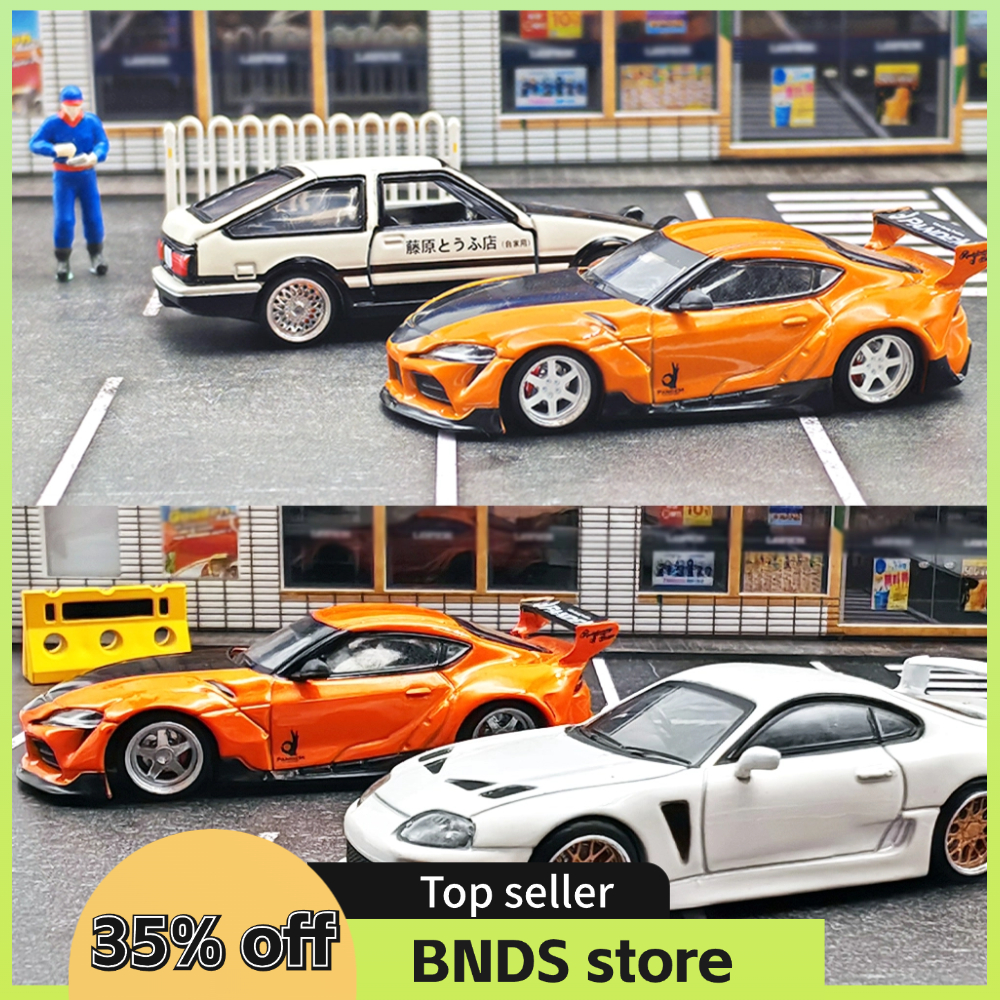 Kicarmod 1/64 modelo de coche ABS ruedas con neumático de goma disco de freno llantas de Metal diámetro 10mm piezas de reacondicionamiento para modelo de coche Hot Wheels