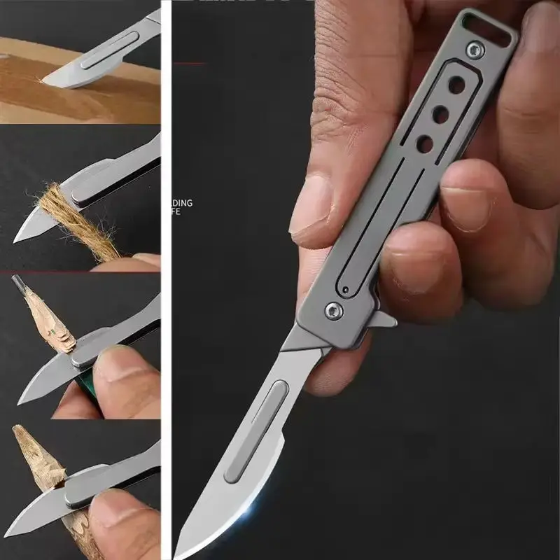 กลางแจ้งมีดพับขนาดเล็กขอบสแตนเลส Multi-Function Quick-เปิดมีดของขวัญ Camping พกพา Unpacking TOOL