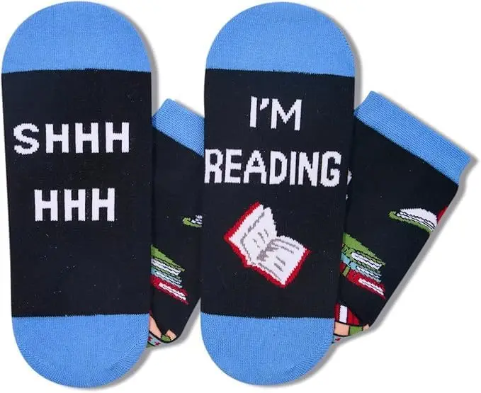 Calcetines divertidos para entusiastas de la lectura, calcetines cálidos para estudiantes, regalos divertidos, calcetines para parejas, regalos para profesores, calcetines