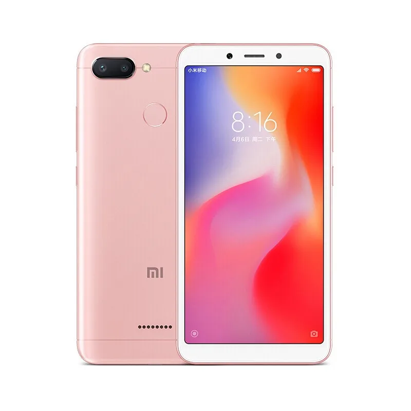 สมาร์ทโฟน Xiaomi Redmi 6 googleplay โทรศัพท์มือถือ 5.45 "แบบเต็มหน้าจอ AI Face ing โทรศัพท์มือสอง