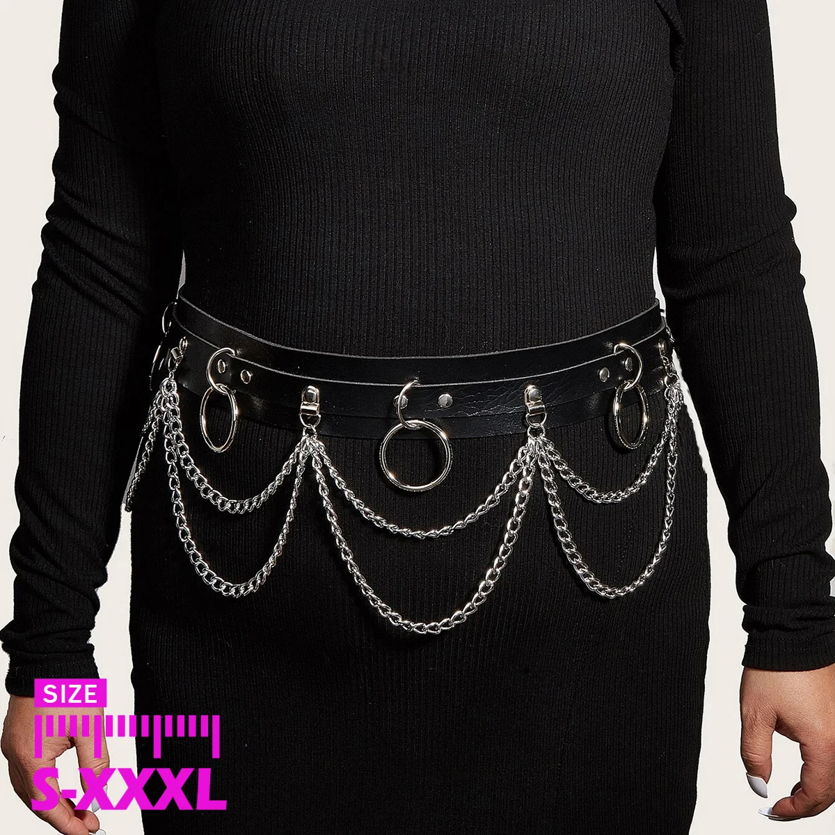 Frauen Sexy Bein Kette Harness strumpfband Taille Korsett Gürtel Leder Harness Taille Oberschenkel Harness Gothic Kleidung Zubehör