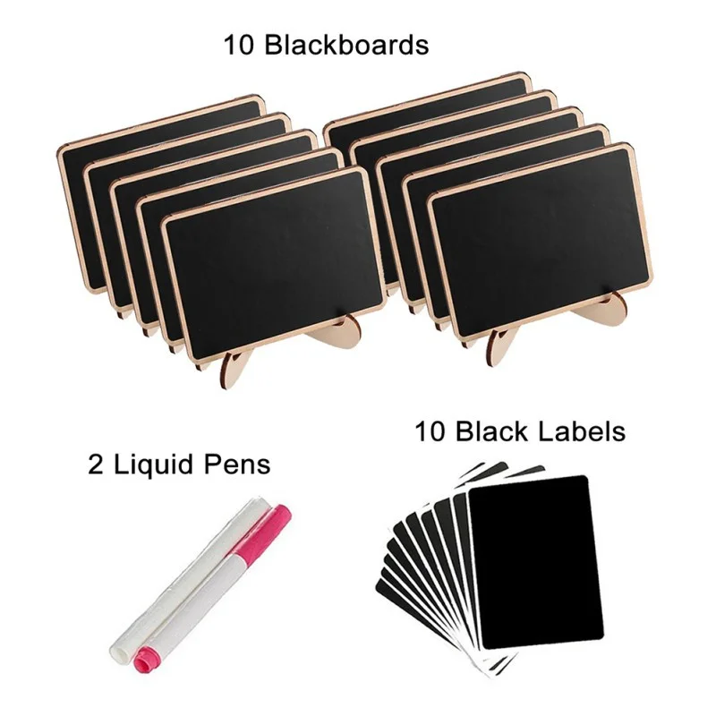 10pcs Chalkboards Signs with Easel Stand Small Chalkboards Blackboard for Party Weddings Message Blackboards Slate Message board
