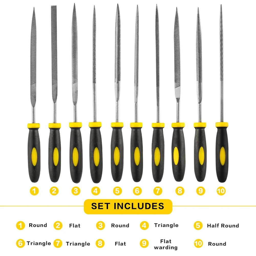 Mini Metal Needle File Set 5/10pcs Small Hand Files Set for Detail Precise Work Hardened Alloy Strength Steel File Tools