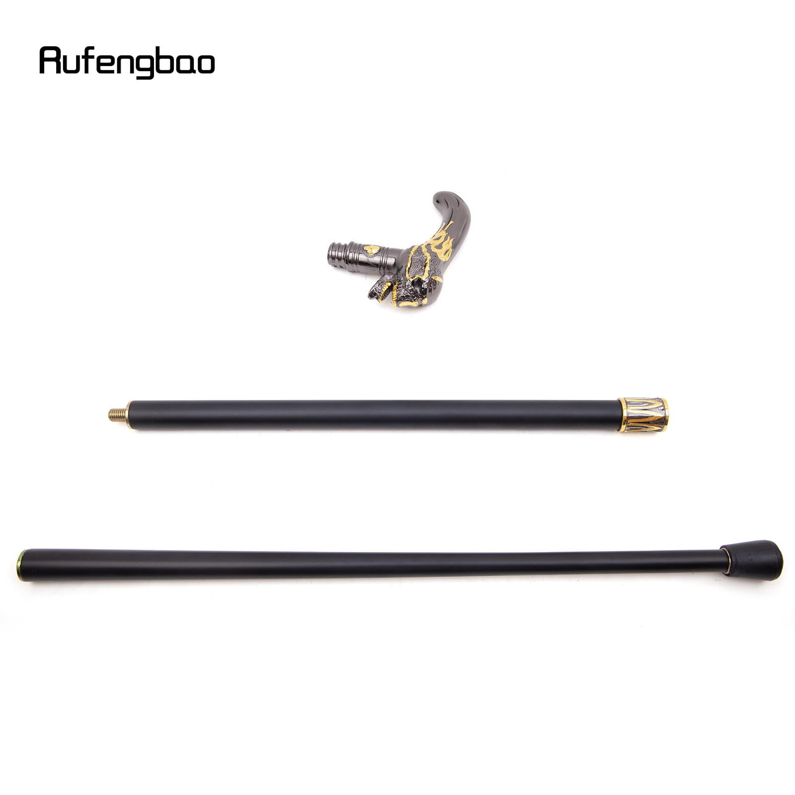 Bastão de caminhada com cabeça de caveira preta dourada, bastão decorativo de moda para cavalheiro, elegante, cosplay, botão de cana, 92cm