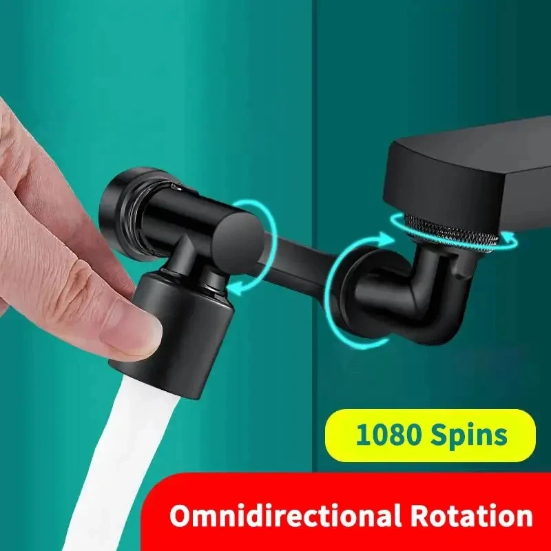 แขนกลสีบรอนซ์เมทัลลิก 1080 °   Faucet Aerator Kitchen Custom Bubbler Expander Universal Rotary Filter หัวฉีด Supercharger