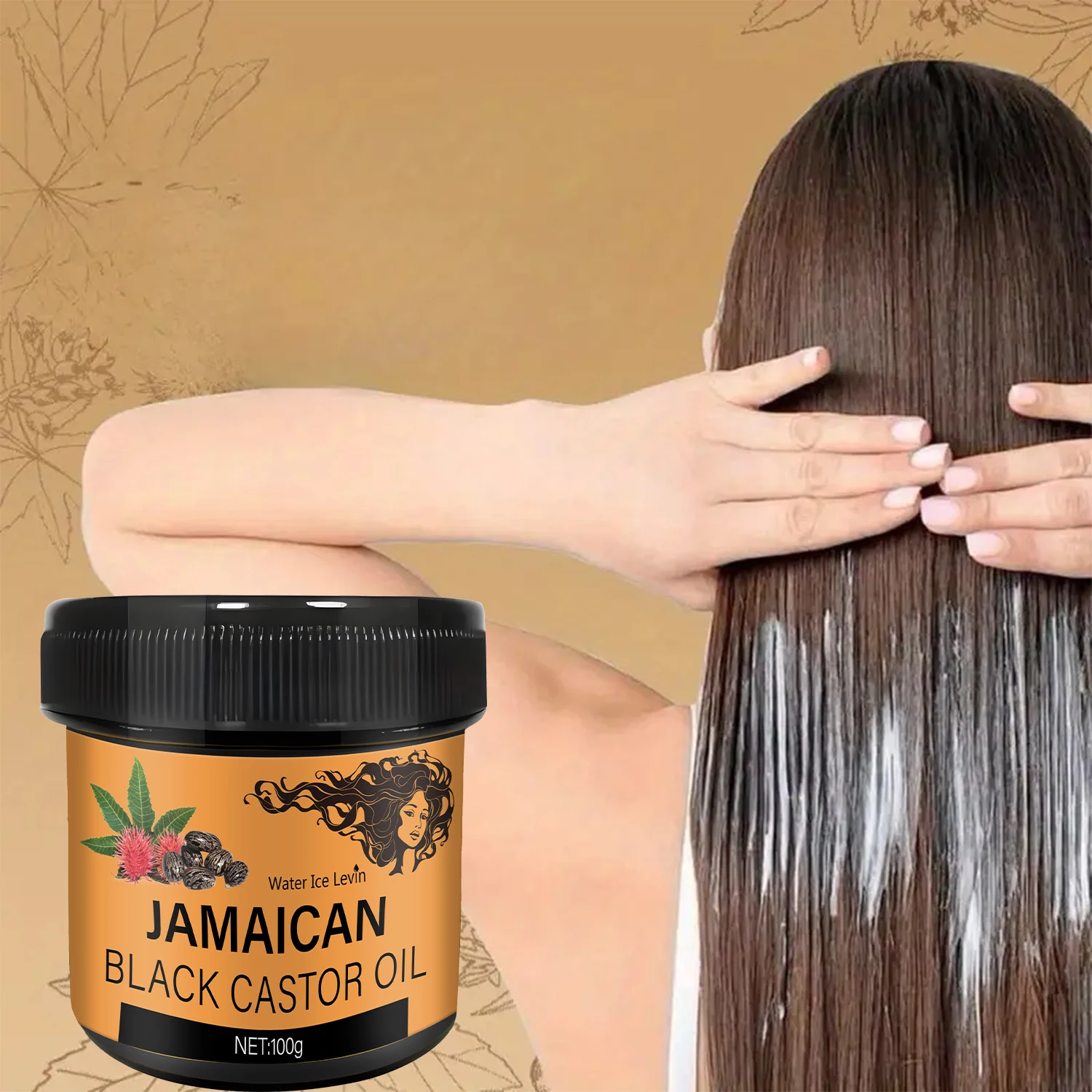 Óleo de rícino preto jamaicano 100g, cera hidratante para cabelo, melhorando a qualidade do cabelo, melhorar a secura e a caspa, adequado para todos os tipos de cabelo, adequado para homens e mulheres,