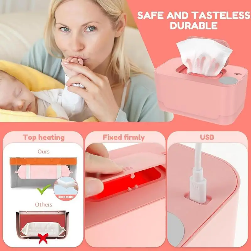 Wipe Warmer Home Use Wet Wipes Warmer With Even Heating Portable Space-Saving Diaper Heater Holder Case For Living Room