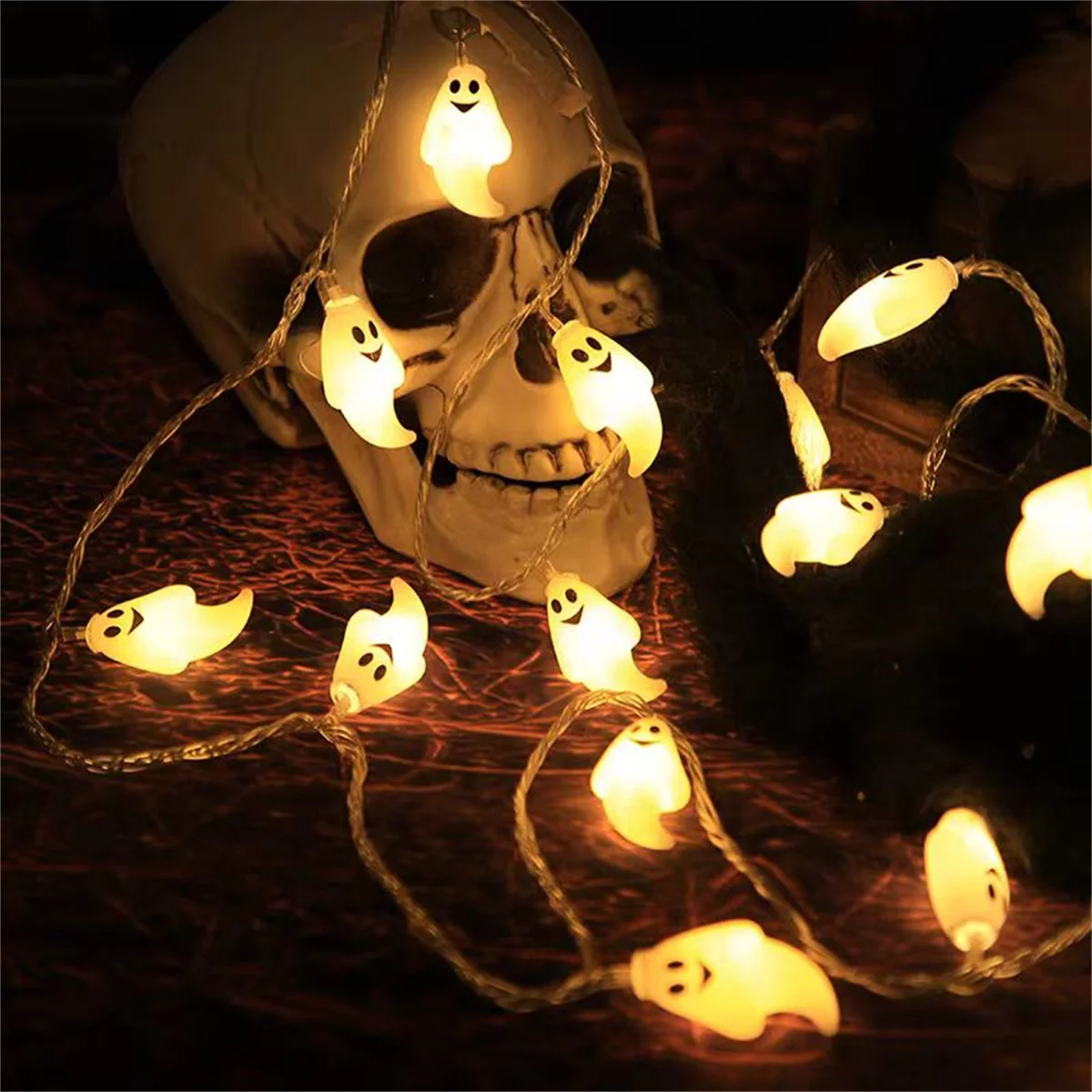 Dekoracja imprezowa LED na Halloween, latające duchy, migoczące i pełna energii, żywa atmosfera