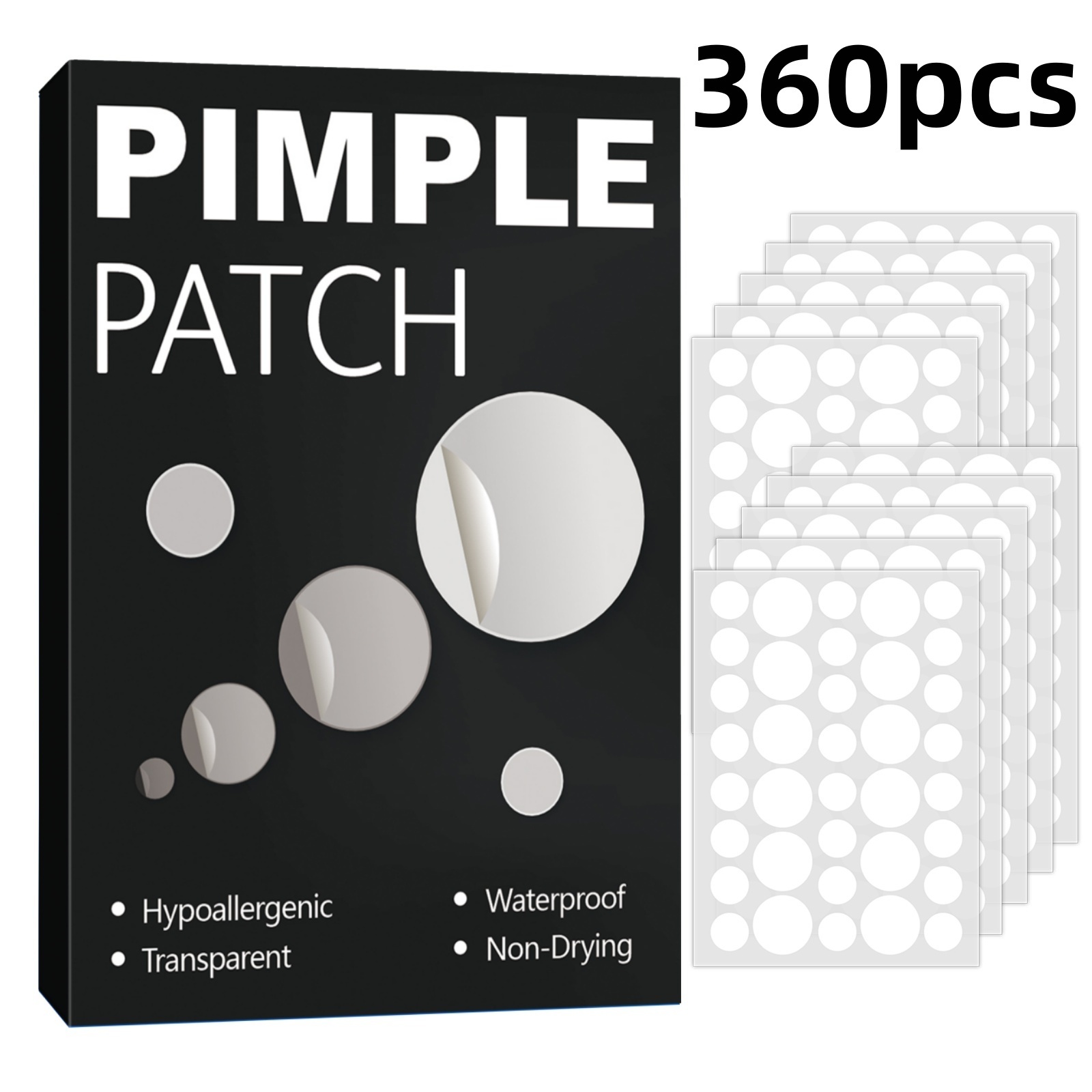 Parches invisibles transparentes para el acné para la cara: pegatinas hidrocoloides para manchas, sin aceite, uso diurno y nocturno, mezcla con todos los tonos de piel