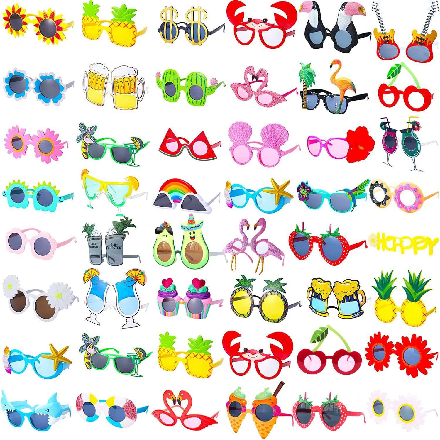 1 шт., очки для вечеринки Гавайи Луау, тропические фламинго, солнцезащитные очки в виде ракушки, летний бассейн, пляж, украшение для дня рождения, свадьбы, вечеринки