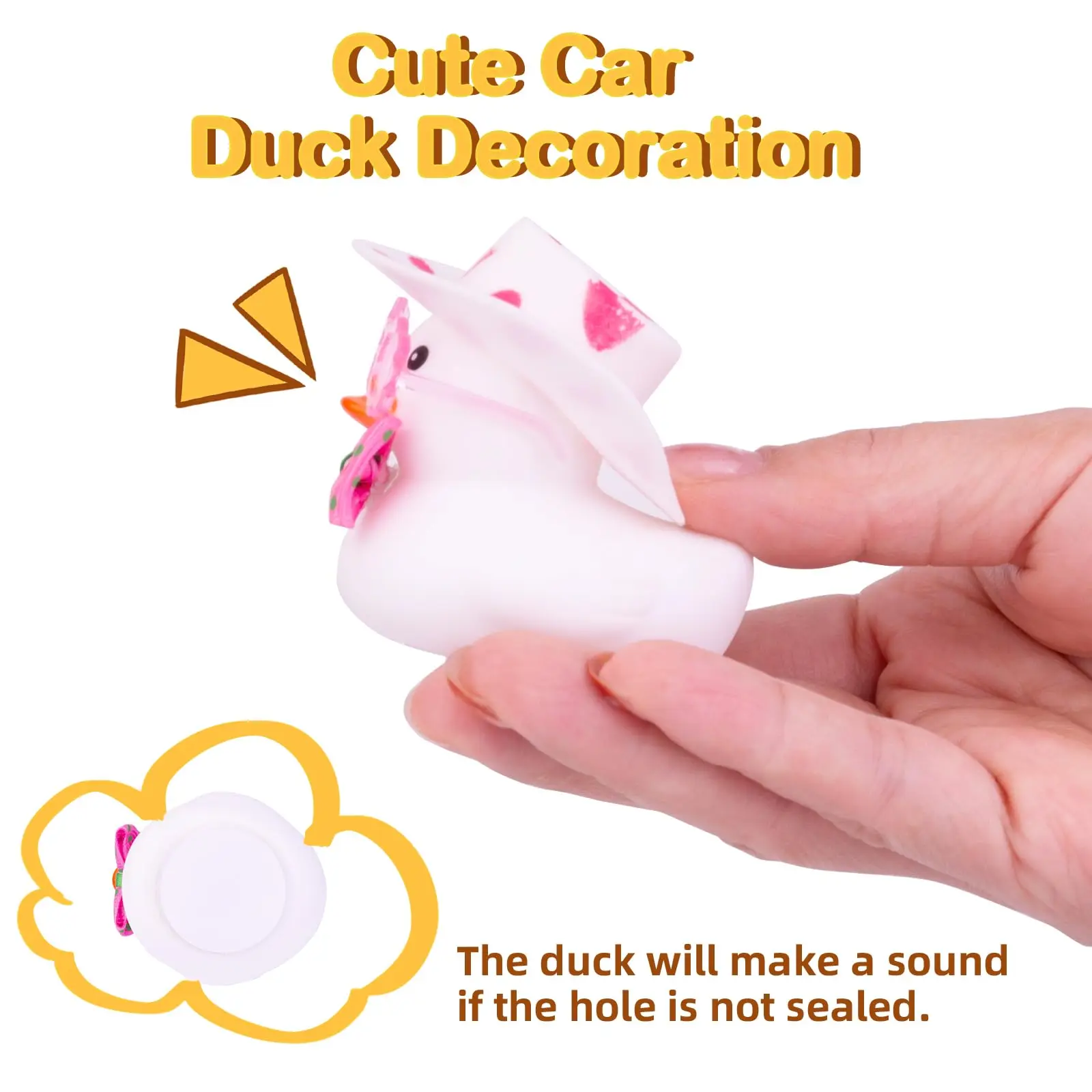Car Dashboard Rubber Duck Ornamento, Decoração com Mini Hat, Óculos De Sol E Saia, 1 Conjunto