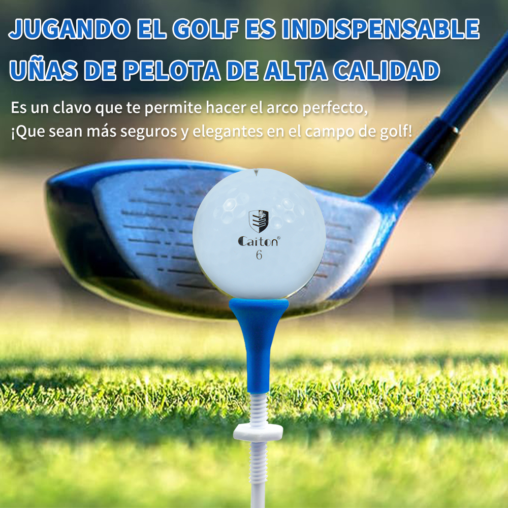 Caiton 5 camisetas de golf de plástico ajustables de 85 mm/3,34 pulgadas, rango de 22 mm/0,87 pulgadas, cabeza de goma suave, duraderas y ligeras para disparos estables