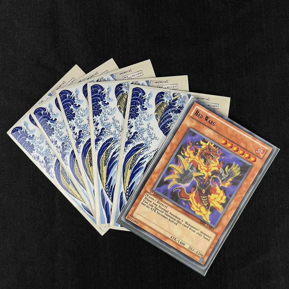 60 PCS Multi-size Card Sleeves Japanese Surfing Patterns Trading Card Sleeves Cartoon Card Protector Sleeves for MTG/PKM/YGO