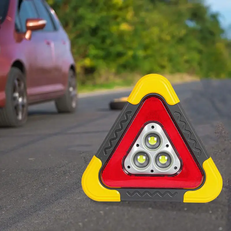 Triangle Lights Multifunctional Solar Car Warning Triangles Portable Safety Triangle LED Work Light 4 Modes Warning Light For