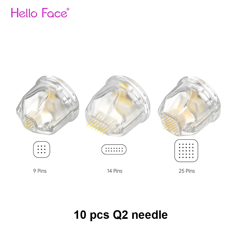 10 ชิ้นเข็มไทเทเนียม 9 ขา 14 ขา 25 ขาทํางานสําหรับ Hello Face Q2 Bio ปากกาอุปกรณ์เสริมตลับหมึก