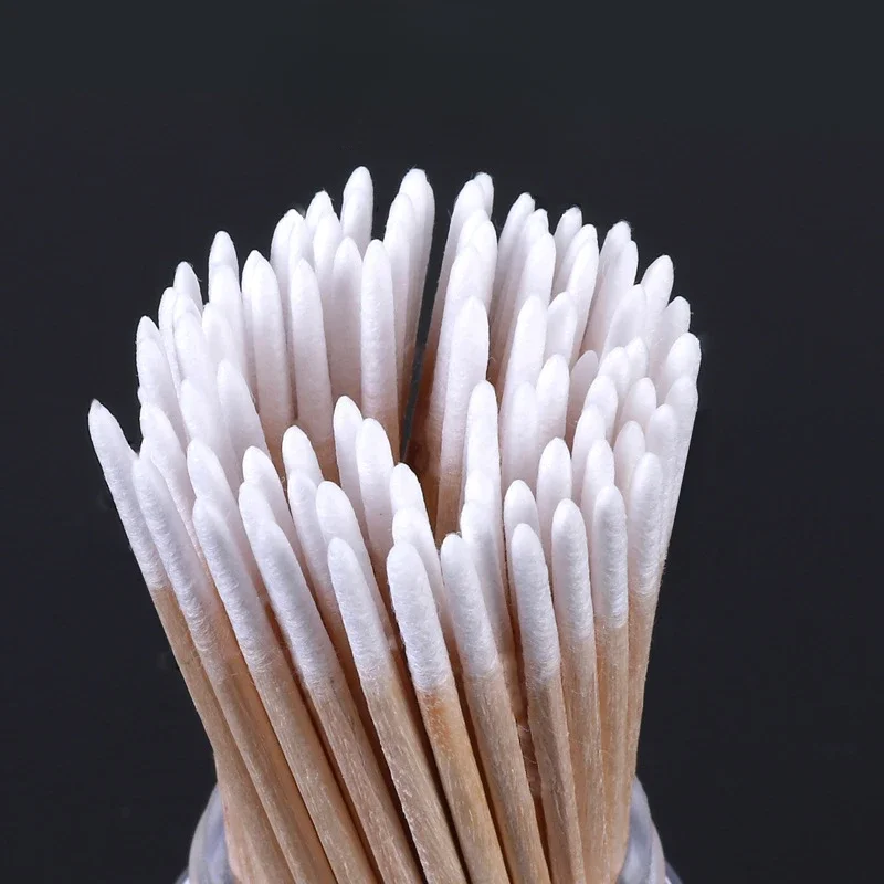 100/300PCS Wooden Cotton Swabs Make-Up Cleaning Disposable Cotton Swabs Medical Household Hygiene Ear Pulling Ear Care Tool