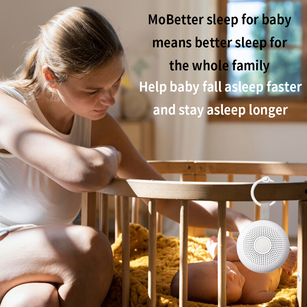 Máquina portátil de ruído branco para bebês com 15 sons para berçário e quarto, dispositivo de terapia do sono com luz noturna inteligente